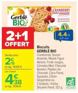 Carrefour Biscuits Gerblé Bio offre