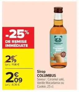 Carrefour Sirop COLUMBUS offre