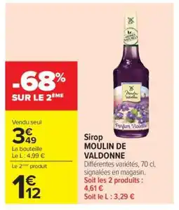 Carrefour Sirop Moulin De Valdonne offre