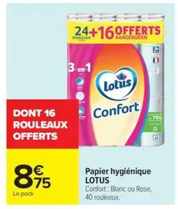 Carrefour Papier hygiénique LOTUS offre