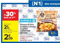 Carrefour Pommes de terre persillées cuisinées surgelées CARREFOUR ORIGINAL offre