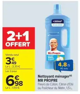 Carrefour NETTOYANT MÉNAGER MR PROPRE offre
