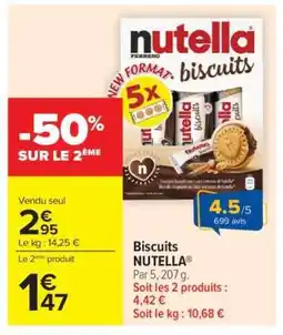 Carrefour Biscuits NUTELLA offre