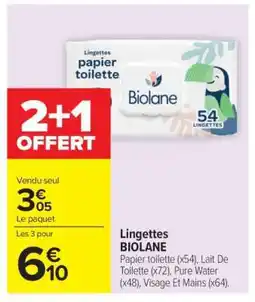 Carrefour Lingettes Biolane offre