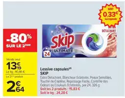 Carrefour LESSIVE CAPSULES SKIP offre