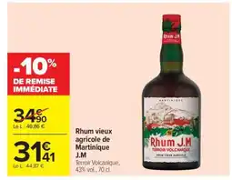 Carrefour Rhum vieux agricole de Martinique J.M offre