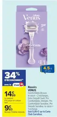 Carrefour Rasoirs VENUS offre