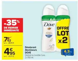 Carrefour Déodorant Atomiseurs DOVE offre