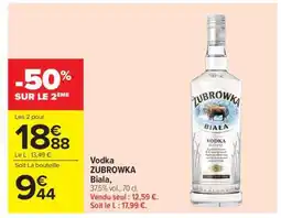 Carrefour Vodka Zubrowka Biala offre