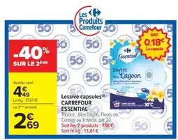 Carrefour Lessive capsules CARREFOUR ESSENTIAL offre