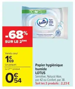 Carrefour Papier hygiénique humide LOTUS offre