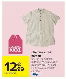 Carrefour Chemise en lin homme offre