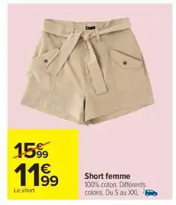 Carrefour SHORT FEMME offre
