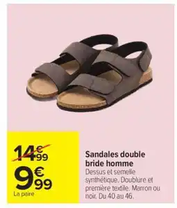 Carrefour Sandales double bride homme offre