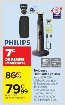 Carrefour TONDEUSE ONEBLADE PRO 360 offre