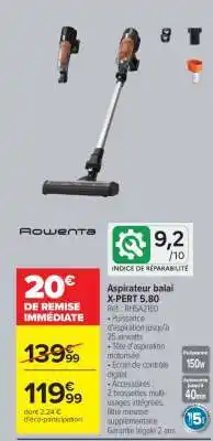 Carrefour Aspirateur balai X-PERT 5.80 offre