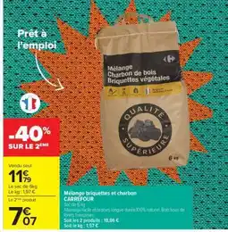 Carrefour Mélange briquettes et charbon CARREFOUR offre