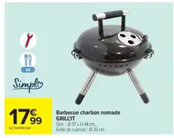 Carrefour Barbecue charbon nomade GRILL'IT offre