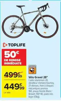 Carrefour Vélo Gravel 28 offre