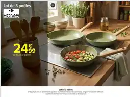 Carrefour Lot de 3 poêles offre