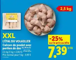 Lidl Cuisses de poulet avec portion de dos offre