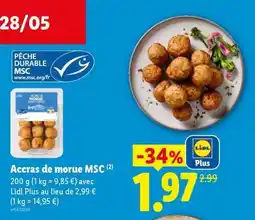 Lidl Accras de morue MSC offre