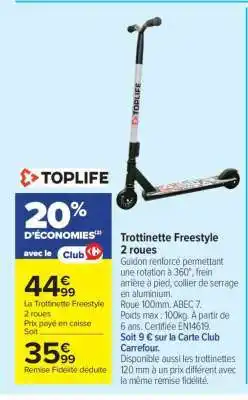 Carrefour Trottinette Freestyle 2 roues offre