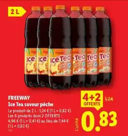 Lidl FREEWAY Ice Tea saveur pêche offre