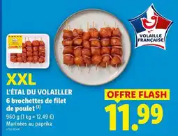 Lidl L'ÉTAL DU VOLAILLER 6 brochettes de filet de poulet offre