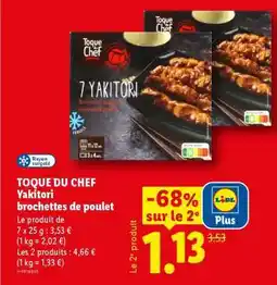 Lidl TOQUE DU CHEF Yakitori brochettes de poulet offre