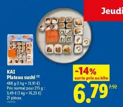 Lidl KAI Plateau sushi offre