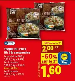 Lidl TOQUE DU CHEF Riz à la cantonaise offre