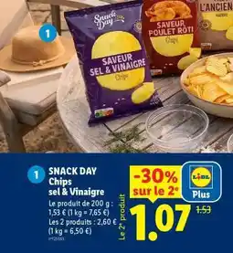 Lidl SNACK DAY Chips sel & Vinaigre offre
