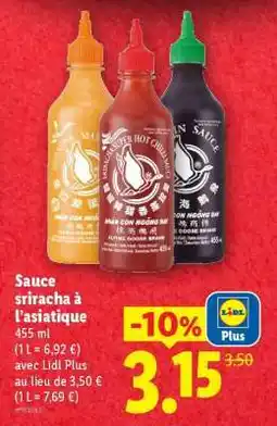 Lidl Sauce Sriracha à l'asiatique offre
