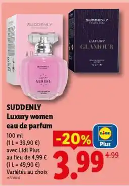Lidl SUDDENLY Luxury women eau de parfum offre