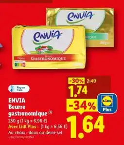 Lidl ENVIA Beurre gastronomique offre