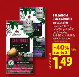 Lidl BELLAROM Café Colombia en capsules offre