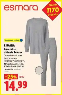 Lidl Esmara Ensemble détente femme offre