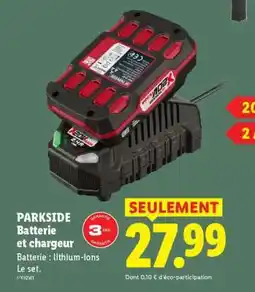 Lidl Parkside Batterie et chargeur offre