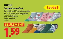 Lidl LUPILU Socquettes enfant offre