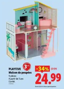 Lidl PLAYTIVE Maison de poupées offre