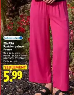 Lidl ESMARA Pantalon palazzo femme offre