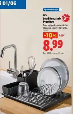Lidl W5 Set d'égouttoir Premium offre