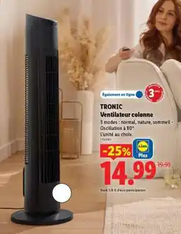 Lidl TRONIC Ventilateur colonne offre