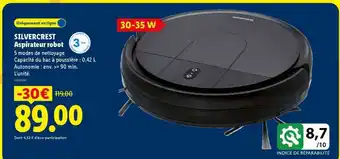 Lidl SilverCrest Aspirateur robot offre