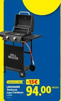 Lidl LANDMANN Barbecue à gaz 2 brûleurs offre