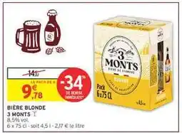 Intermarché Hyper Bière Blonde 3 Monts offre