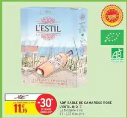 Intermarché Hyper AOP Sable de Camargue Rosé L'Estil Bio offre