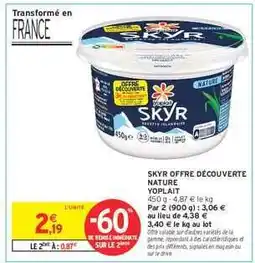 Intermarché Hyper SKYR OFFRE DÉCOUVERTE NATURE YOPLAIT offre