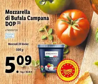 Lidl Mozzarella di Bufala Campana offre